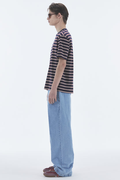 STRIPE BASIC SHORT SLEEVE T-SHIRT NAVY