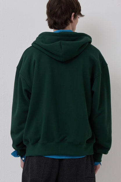 LONELY/LOVELY FLUFF HOODIE ZIP-UP GREEN