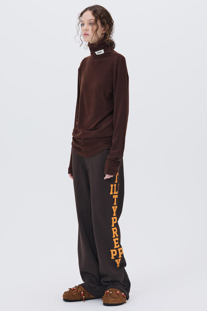SOFT TURTLENECK T-SHIRT BROWN