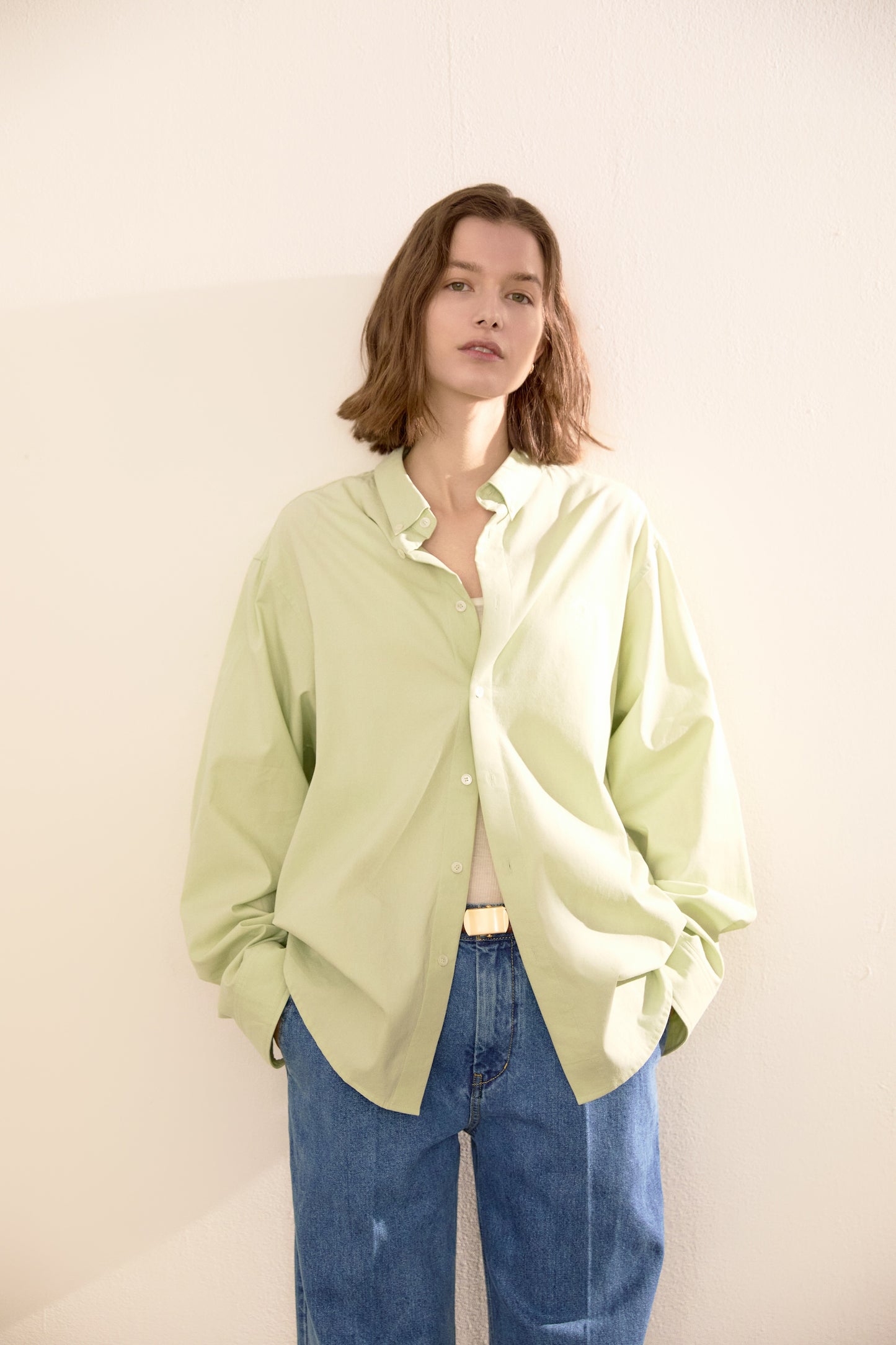RELAXED POPLIN SHIRT LIGHT MINT