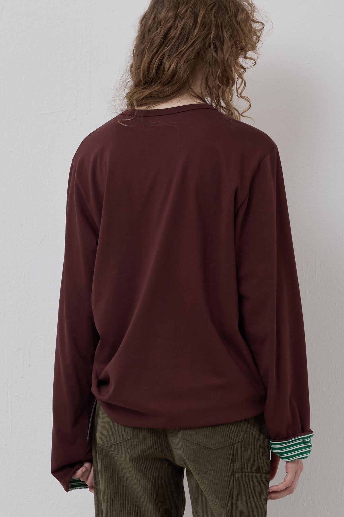 LONELY/LOVELY REVERSIBLE LONG SLEEVE T-SHIRT BURGUNDY