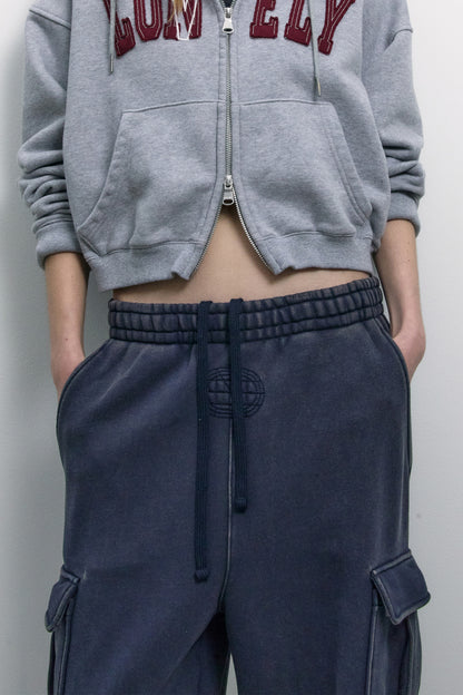 WASHED CARGO SWEAT PANTS NAVY