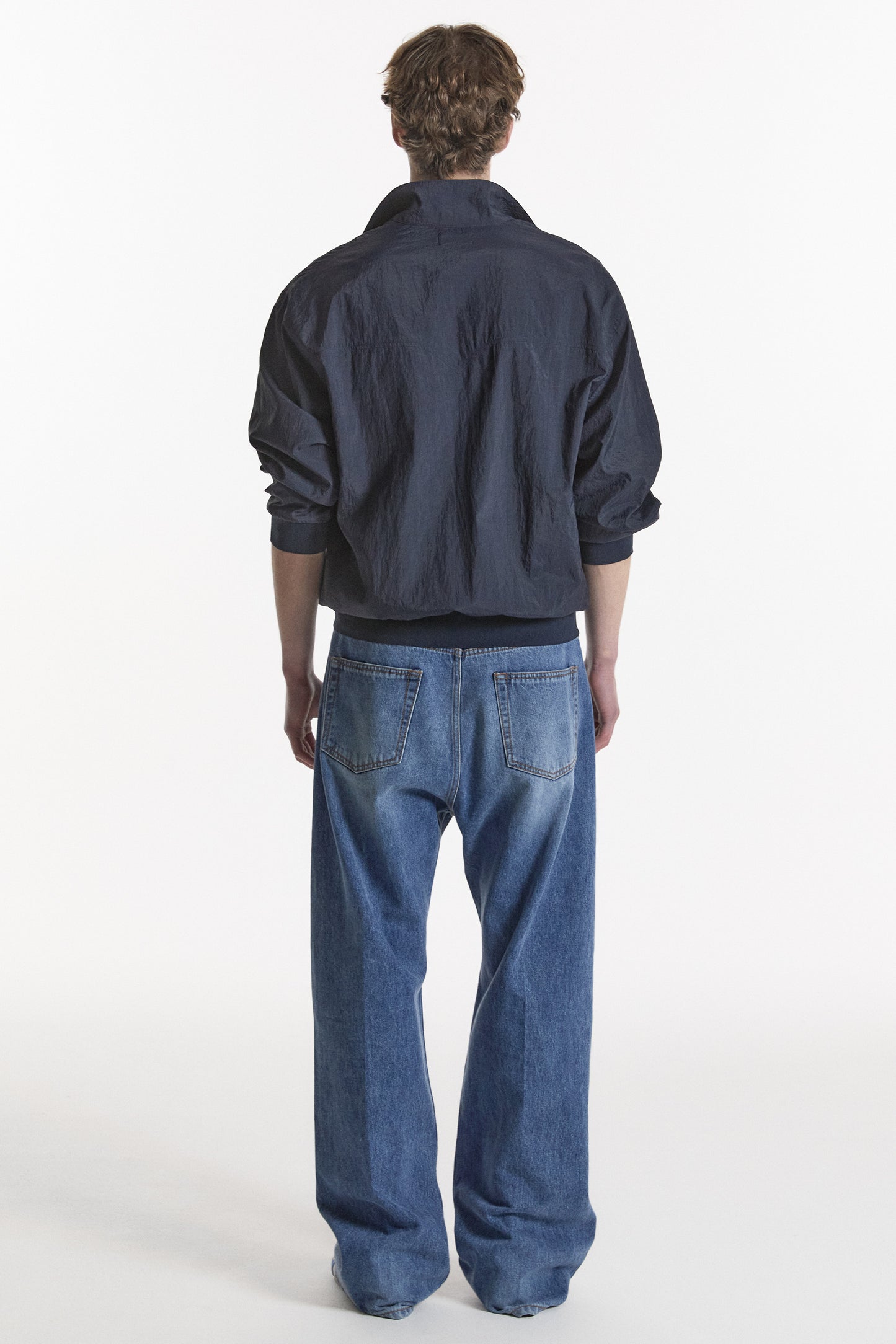WASHED STRAIGHT DENIM PANTS MID BLUE(MEN'S)