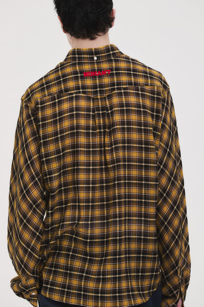 SOFT SHEER CHECK SHIRT YELLOW