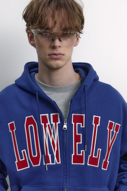 LONELY/LOVELY HOODIE ZIP-UP BLUE