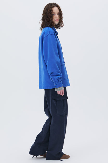 WASHED HEAVYWEIGHT FRENCH JACKET BLUE