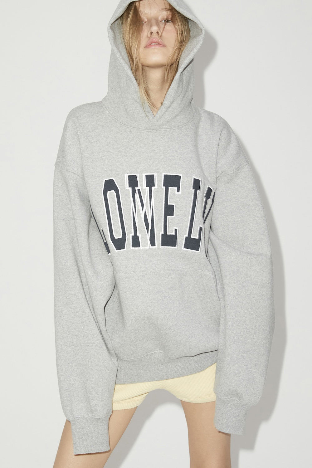 LONELY/LOVELY FLUFF HOODIE GRAY