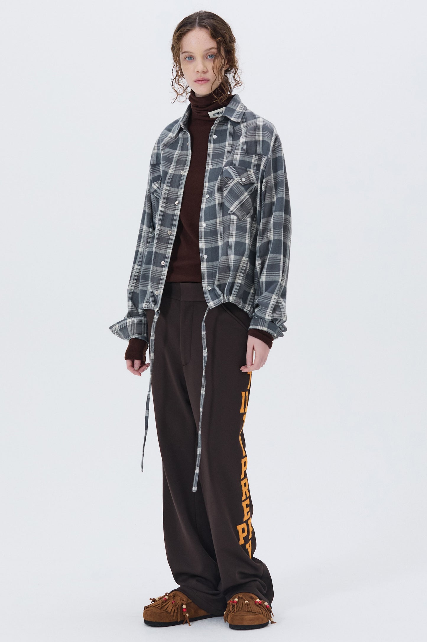 UTILITY PREPPY FLARE SLACKS BROWN