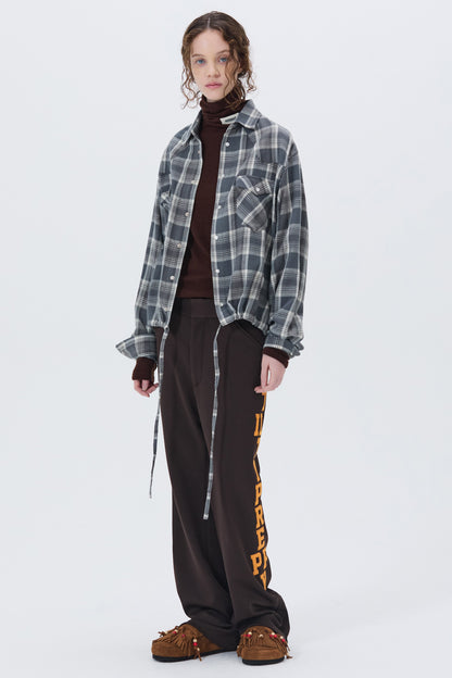 UTILITY PREPPY FLARE SLACKS BROWN