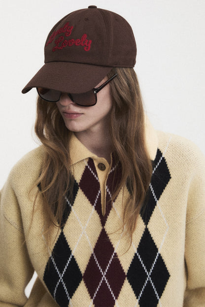 LNLV CURSIVE LOGO BALL CAP BROWN