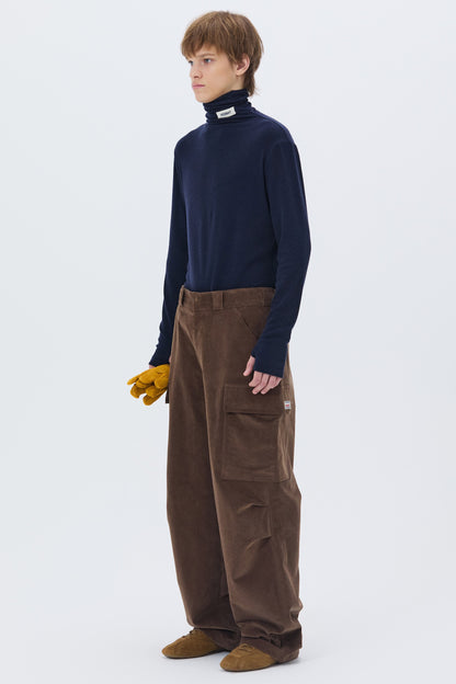 SOFT TURTLENECK T-SHIRT NAVY