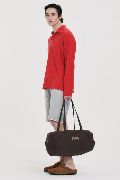 RELAXED LONG-SLEEVE POLO RED
