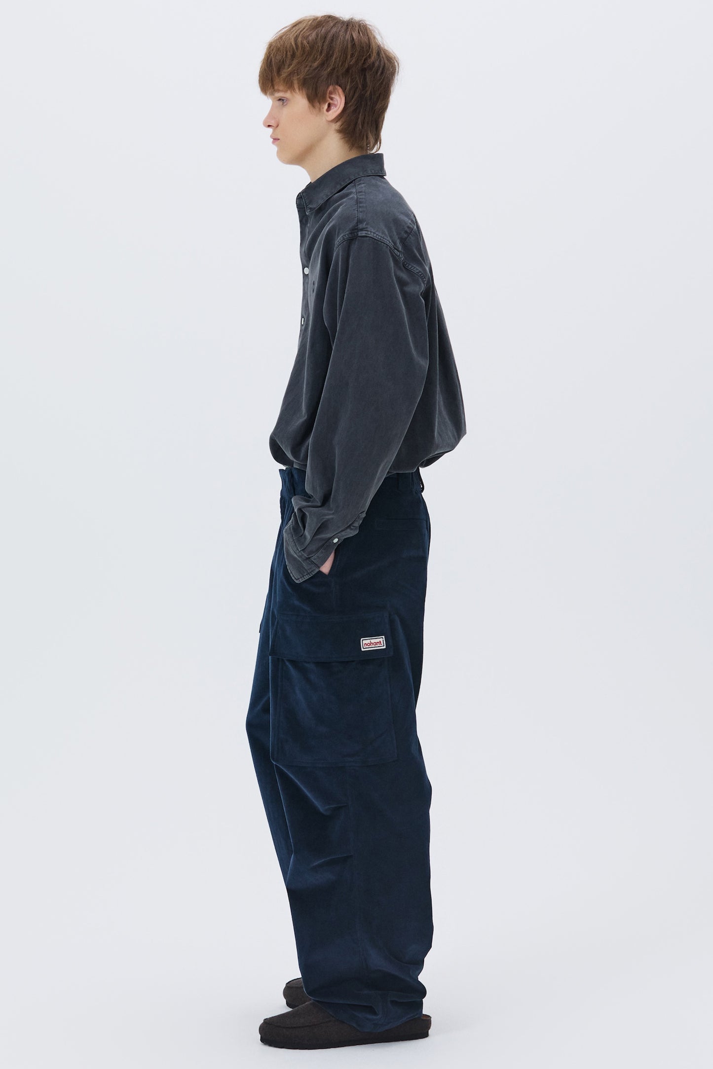 CORDUROY UTILITY CARGO PANTS NAVY