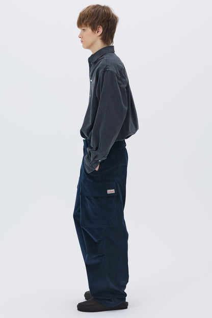 CORDUROY UTILITY CARGO PANTS NAVY