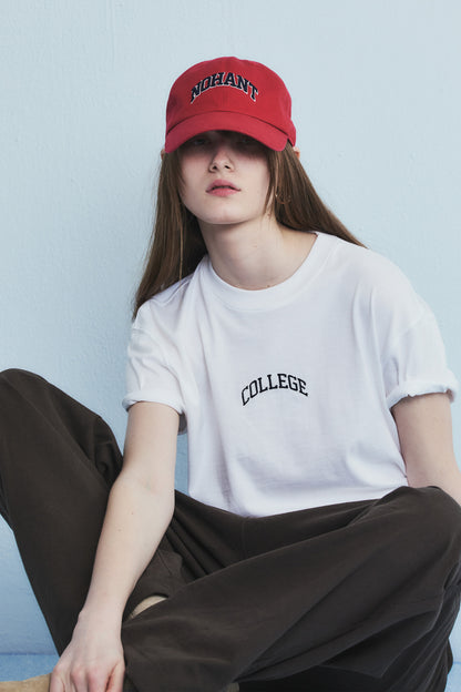 CONTRAST ARCH LOGO BALL CAP RED