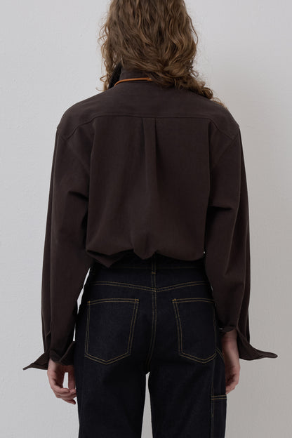 WIRE OXFORD SHIRT BROWN