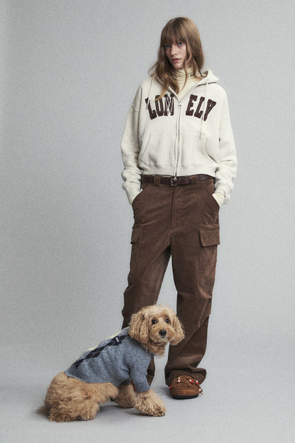 PET ARGYLE JACQUARD KNIT GRAY