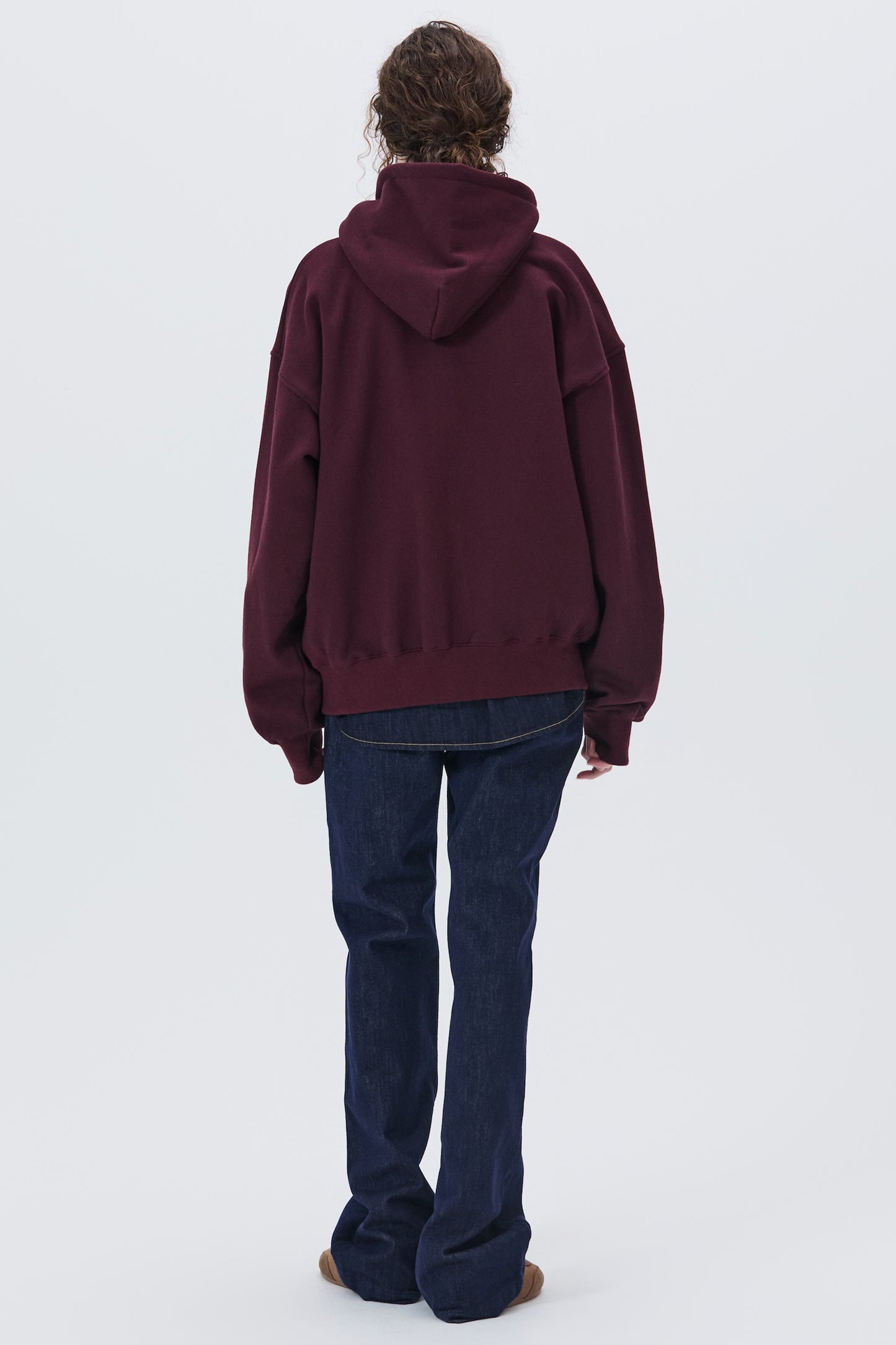 LONELY/LOVELY FLUFF HOODIE ZIP-UP BURGUNDY