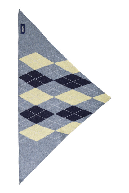 ARGYLE PREPPY MINI SCARF GRAY