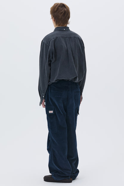 CORDUROY UTILITY CARGO PANTS NAVY