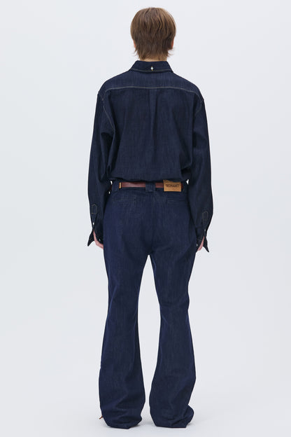 WASHED DENIM SHIRT DARK BLUE