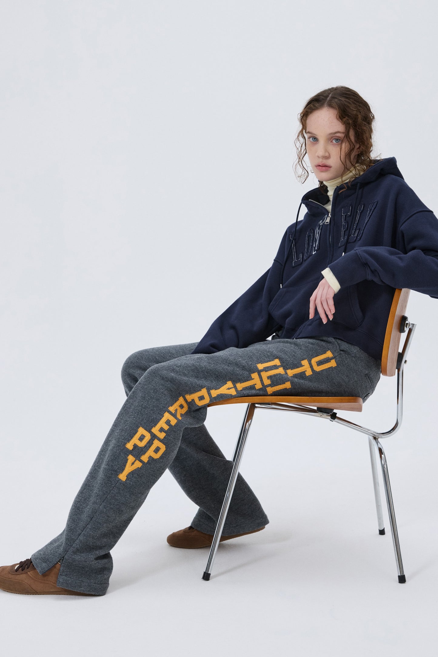 UTILITY PREPPY FLARE WOOL SLACKS GRAY