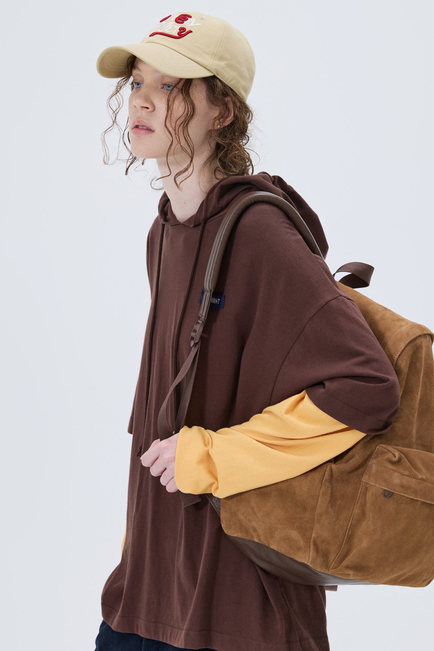 LNLV DOODLE LOGO BALL CAP BEIGE(STANDARD FIT)