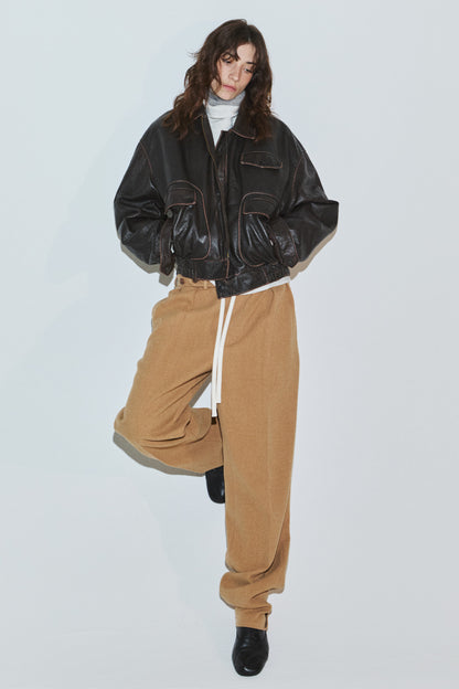 [PREVIEW]WORN LEATHER JACKET BROWN