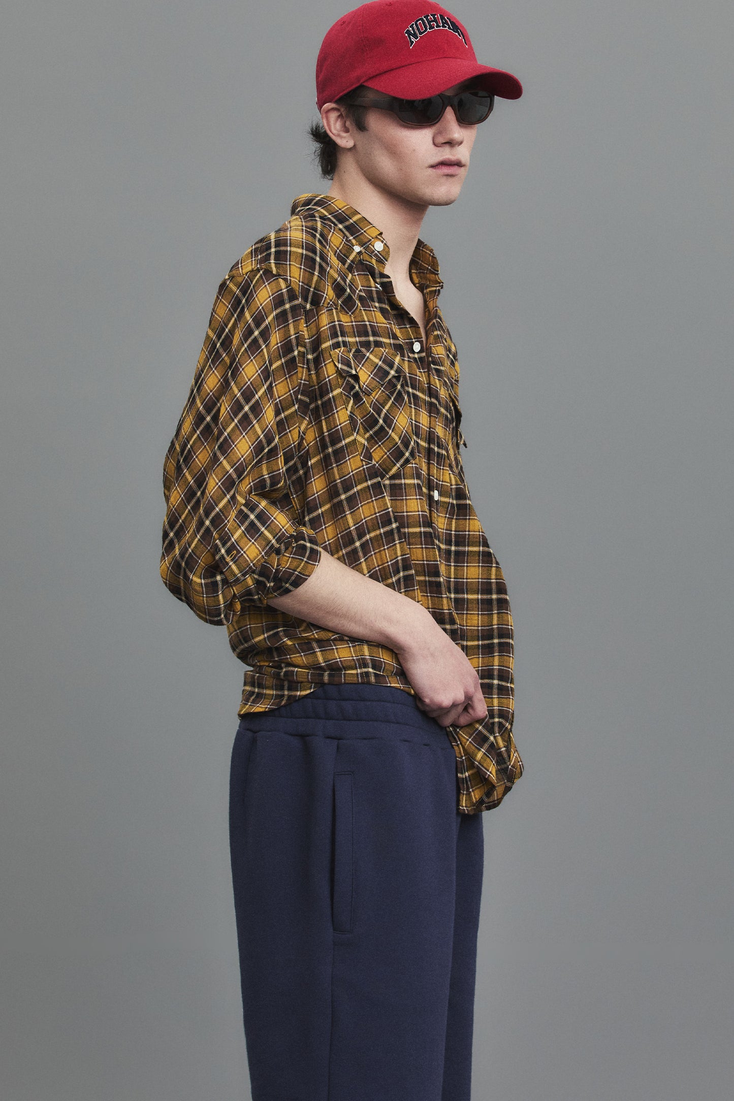 SOFT SHEER CHECK SHIRT YELLOW