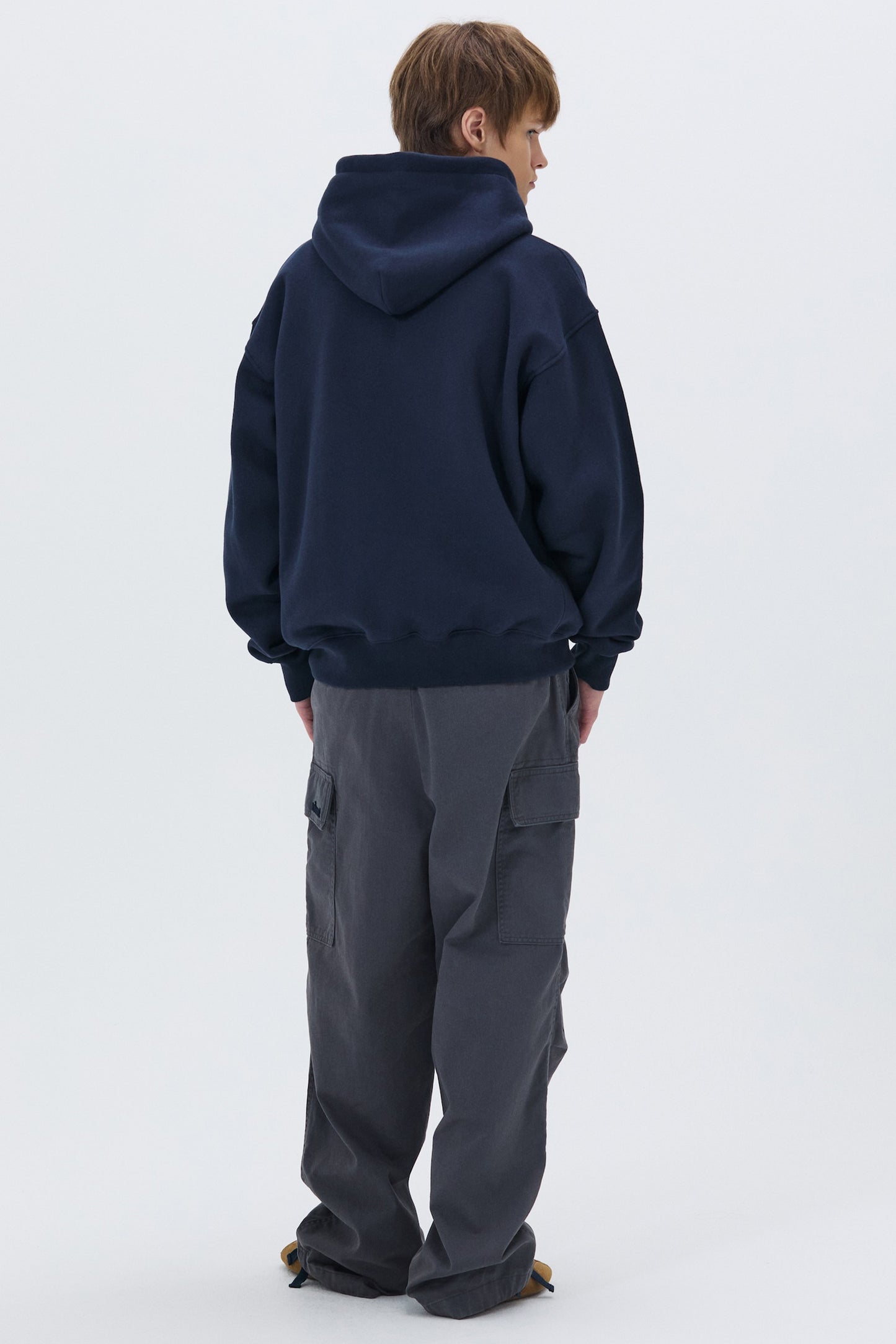 LONELY/LOVELY FELT HOODIE ZIP-UP NAVY