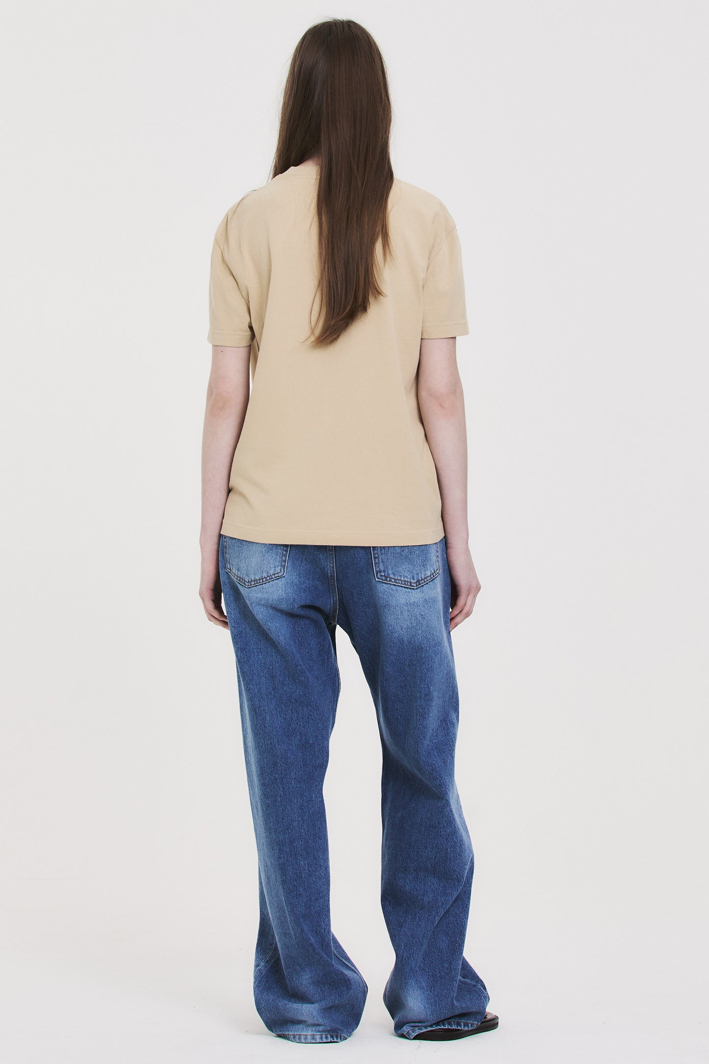 COLLEGE LOGO T-SHIRT BEIGE