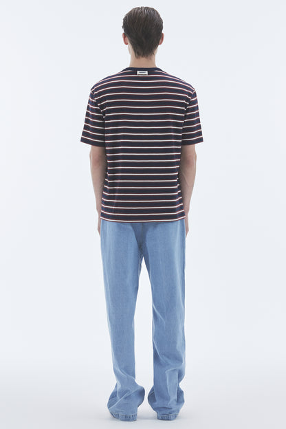 STRIPE BASIC SHORT SLEEVE T-SHIRT NAVY