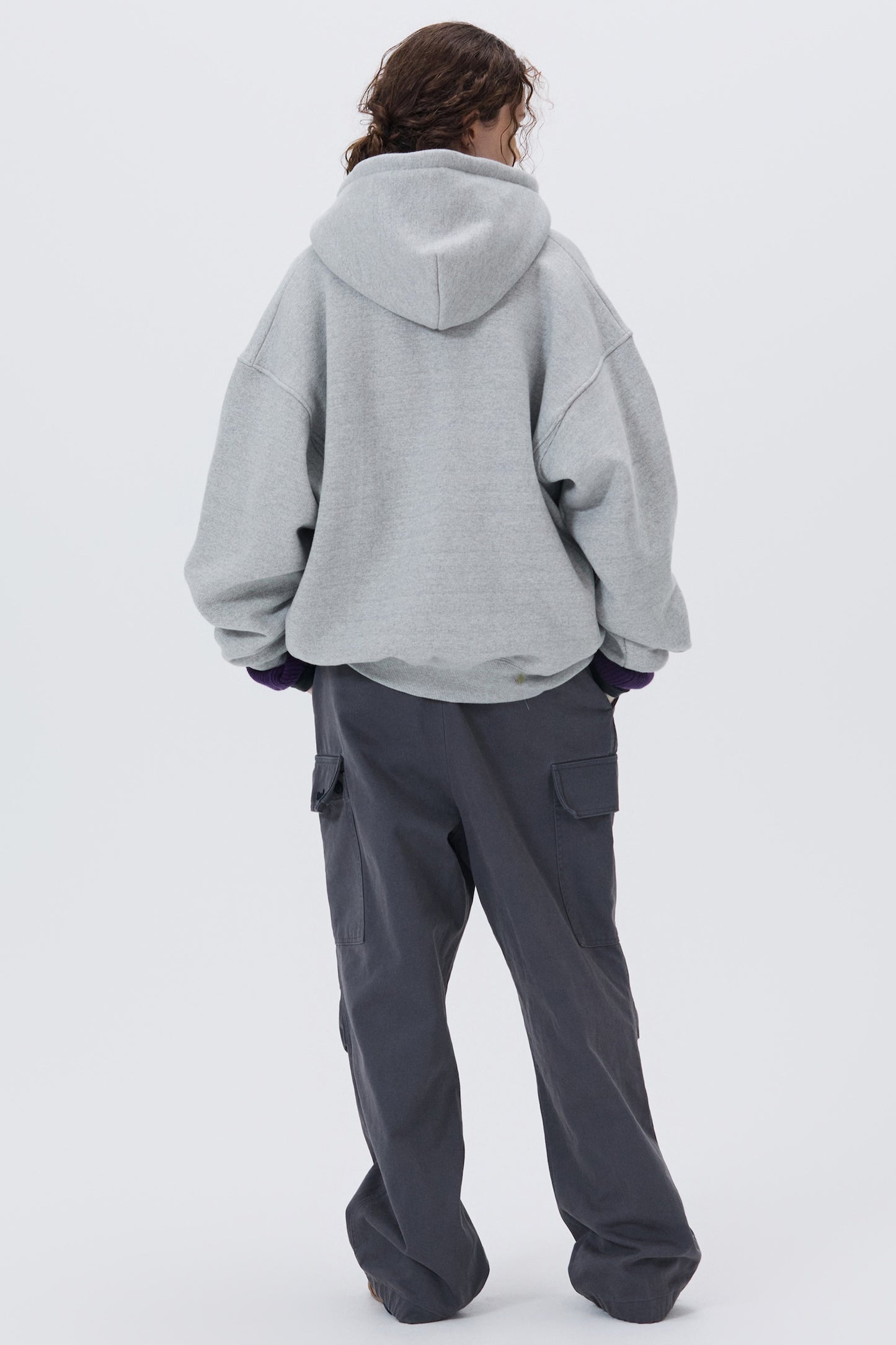 HEAVYWEIGHT ARGYLE HOODIE ZIP-UP GRAY