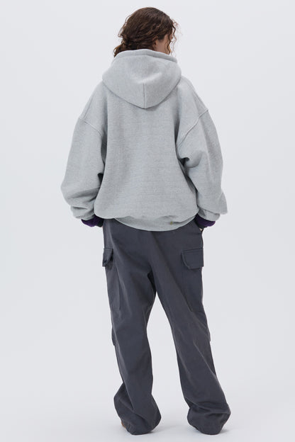 HEAVYWEIGHT ARGYLE HOODIE ZIP-UP GRAY