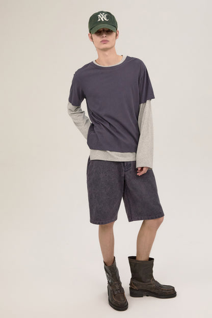 LAYERD T-SHIRTS SET CHARCOAL