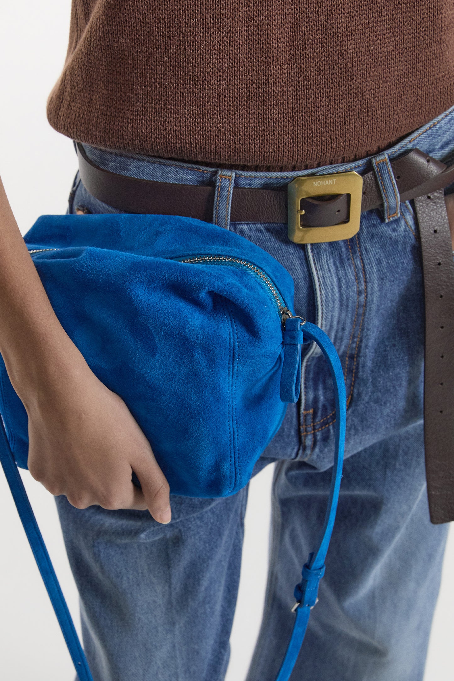 WASHED STRAIGHT DENIM PANTS MID BLUE(WOMEN'S)