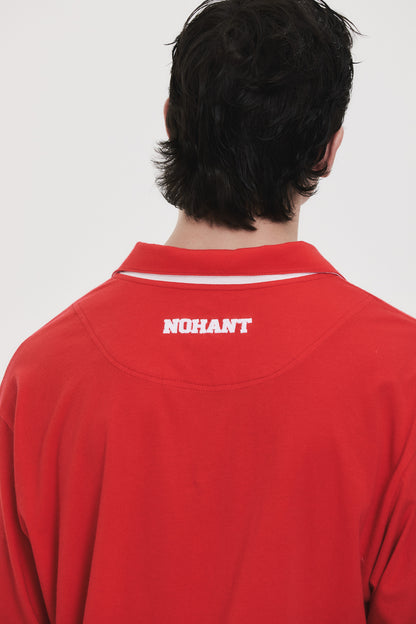 RELAXED LONG-SLEEVE POLO RED