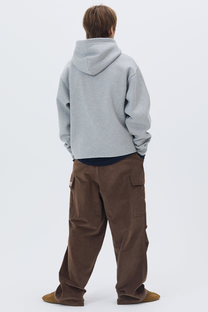 LONELY/LOVELY FLUFF CUT OFF HOODIE GRAY