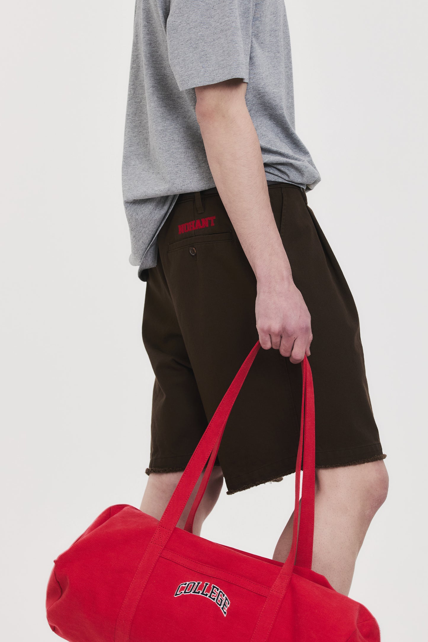 FRINGED CHINO SHORTS BROWN