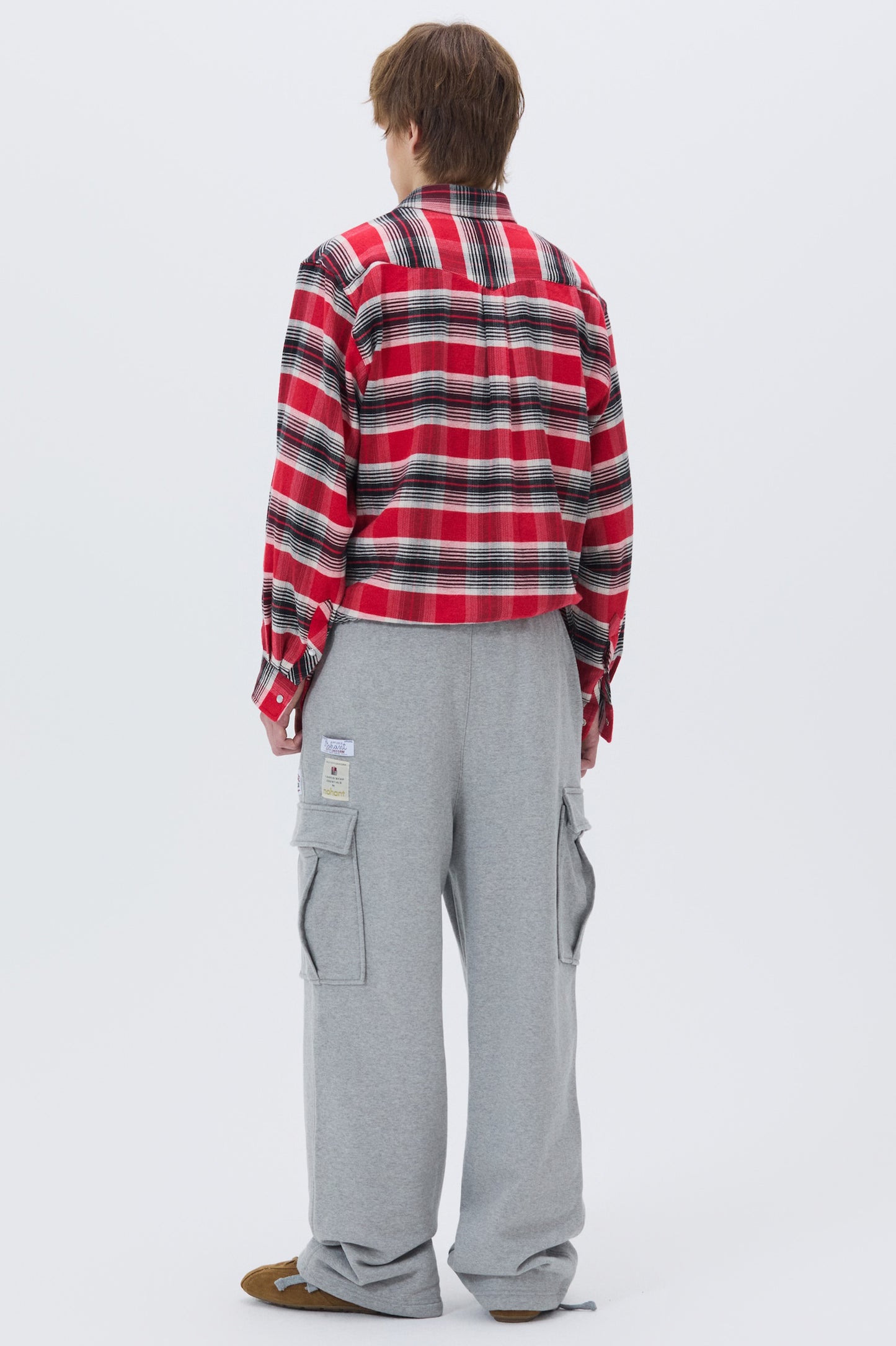 CROPPED WESTERN CHECK SHIRT RED