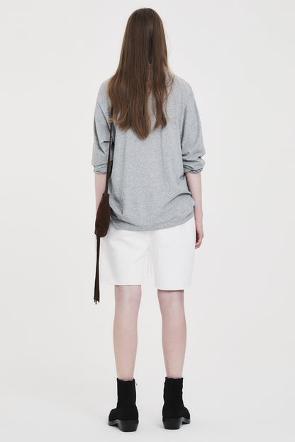 RELAXED LONG-SLEEVE POLO GRAY