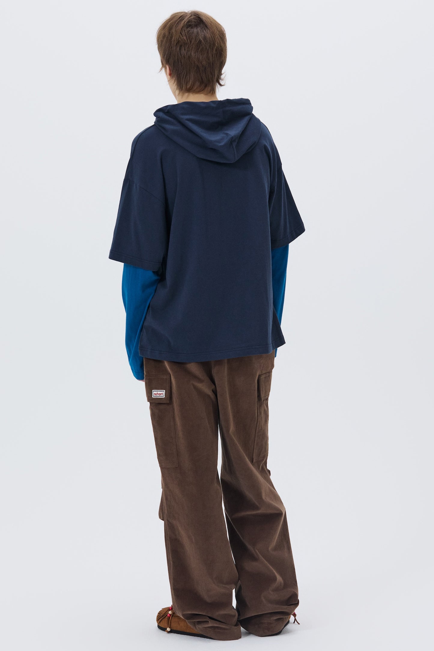 SOFT LAYERED HOODIE T-SHIRT NAVY