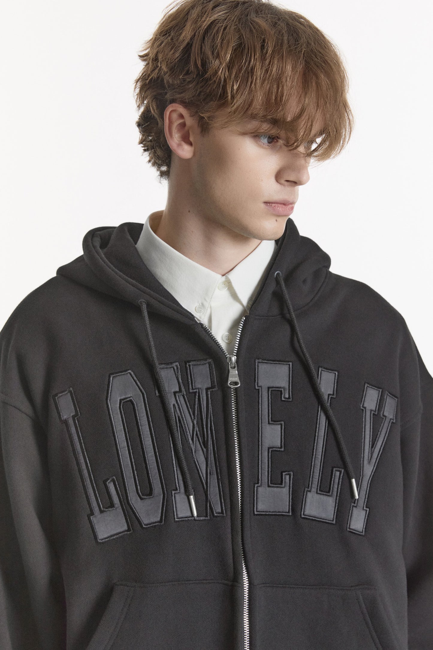 LONELY/LOVELY HOODIE ZIP-UP BLACK