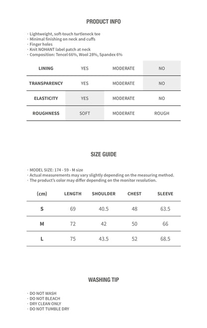 SOFT TURTLENECK T-SHIRT BROWN