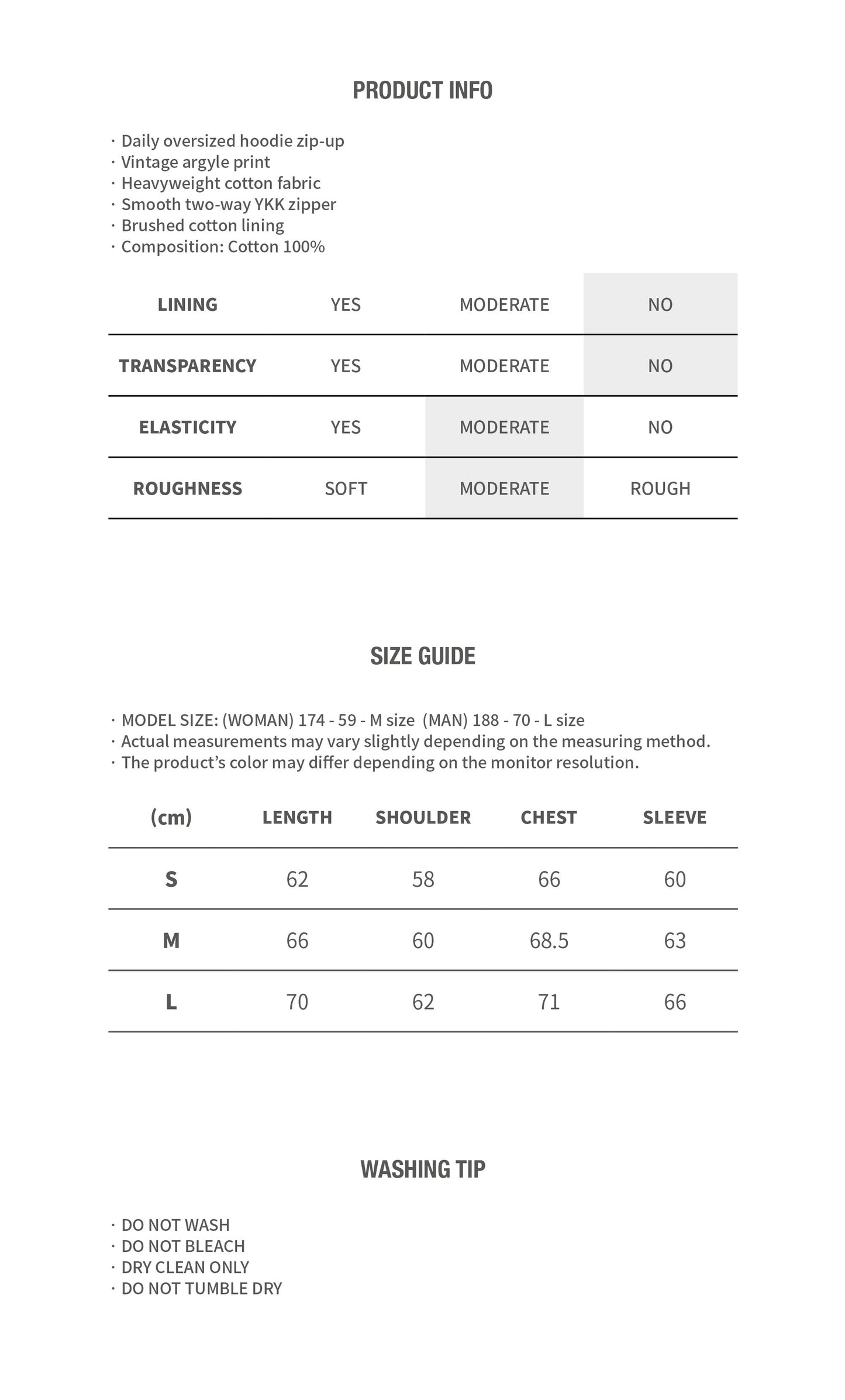 HEAVYWEIGHT ARGYLE HOODIE ZIP-UP GRAY