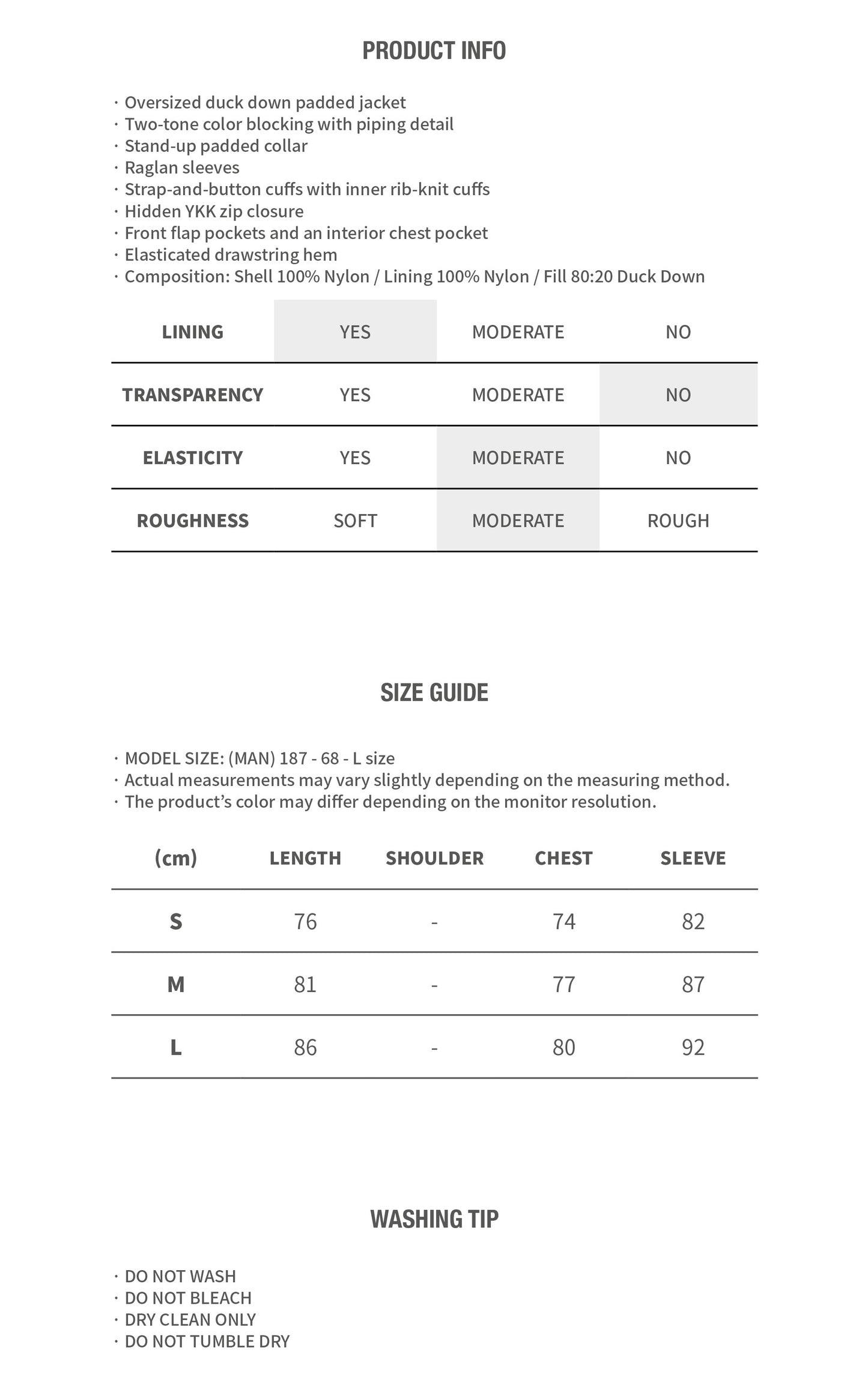 COLOR BLOCK PADDING JUMPER BLUE