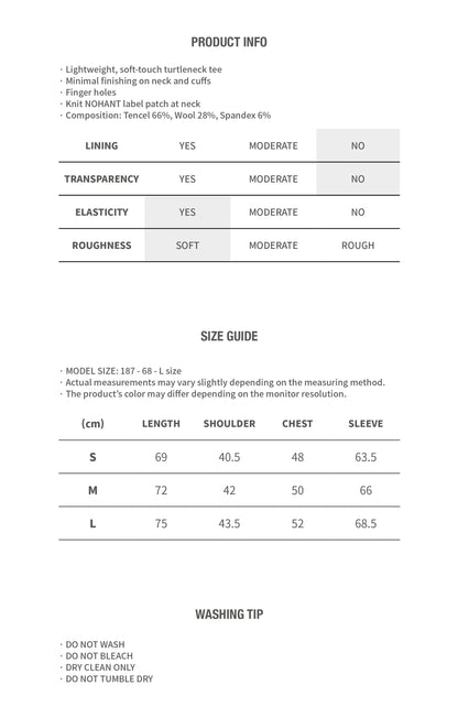 SOFT TURTLENECK T-SHIRT IVORY