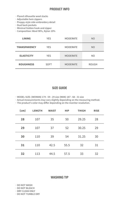 UTILITY PREPPY FLARE WOOL SLACKS GRAY