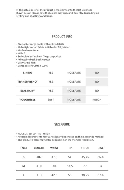 WASHED UTILITY CARGO PANTS CHARCOAL