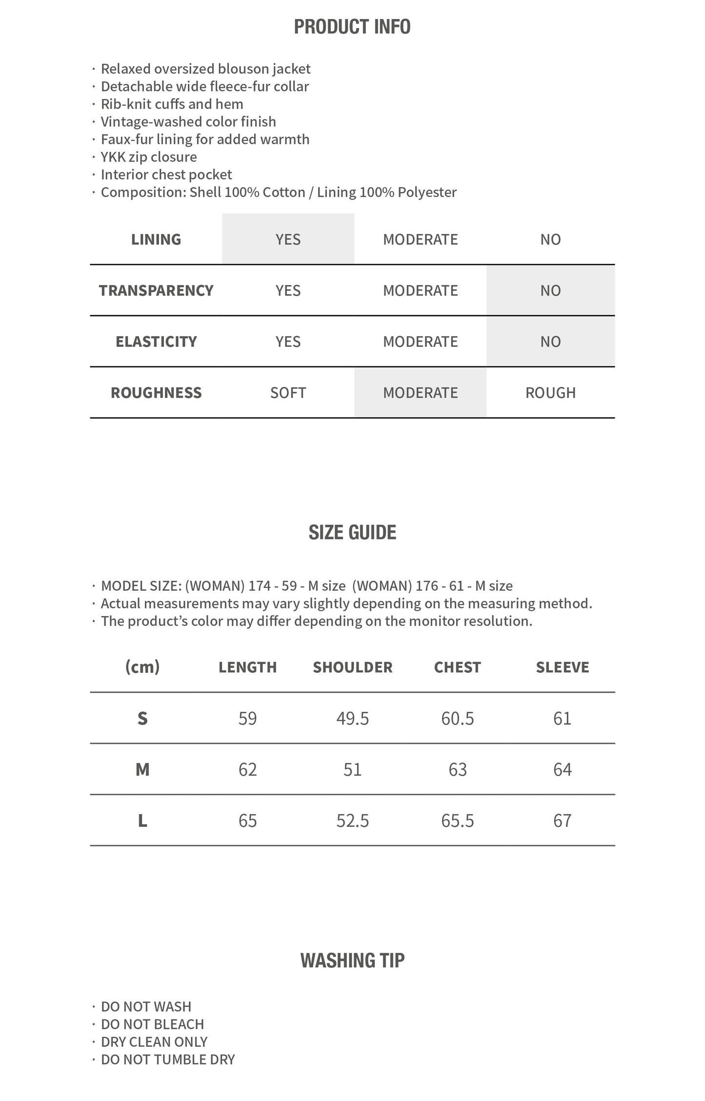 WASHED SHEARLING COLLAR BLOUSON BROWN